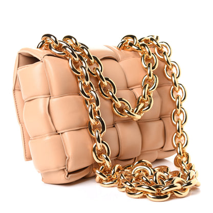 Bottega Veneta Lambskin Maxi Intreccio Padded Chain Cassette Crossbody Bag Almond 2 of 4