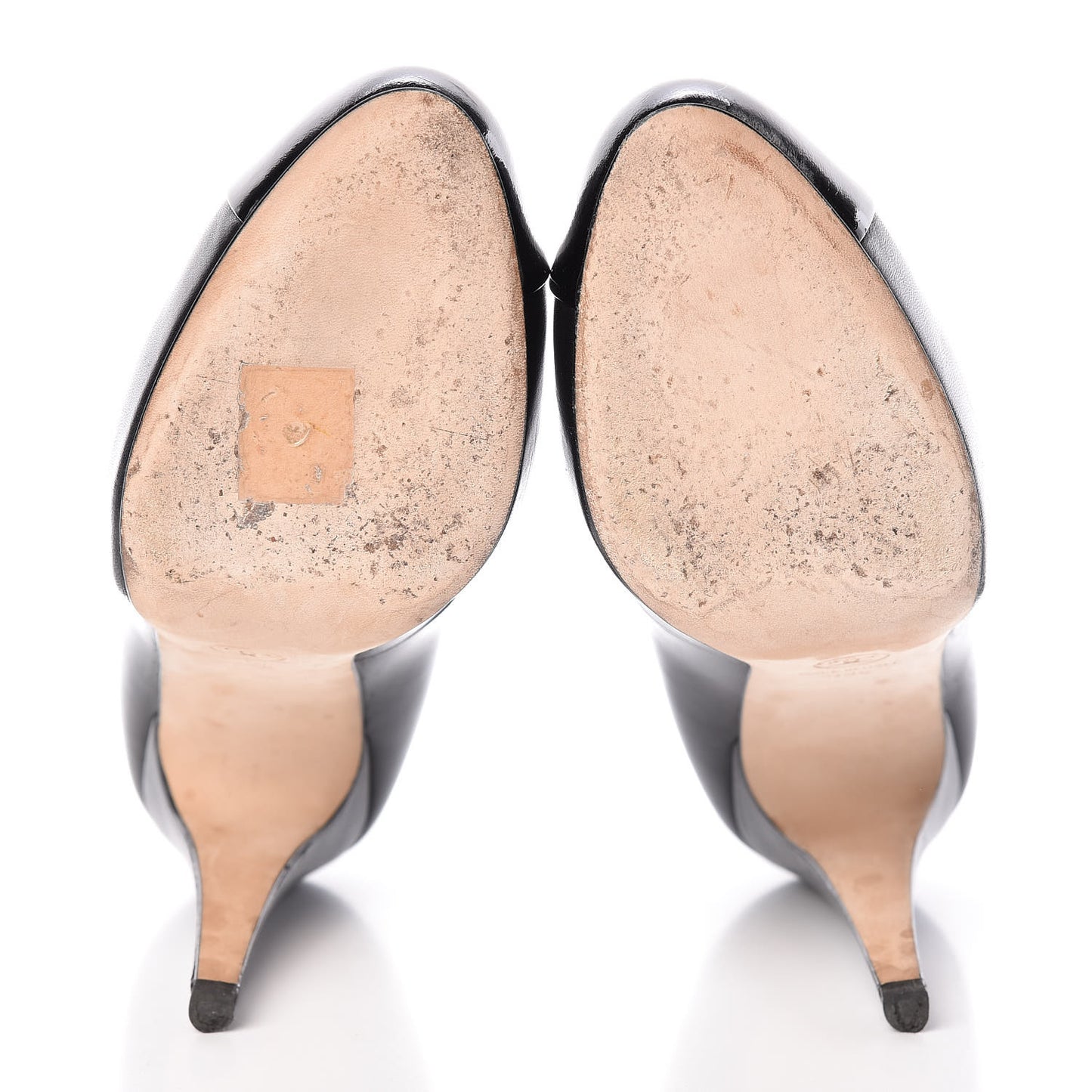 Lambskin Patent Cap Toe CC Pumps 39.5 Black