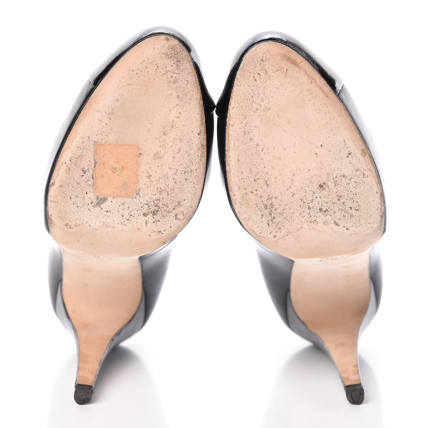 Chanel Lambskin Patent Cap Toe CC Pumps 39.5 Black 5 of 14