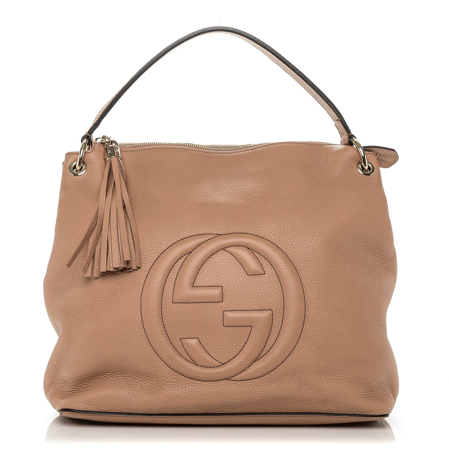 Gucci Pebbled Calfskin Large Soho Hobo Camelia 1 of 6