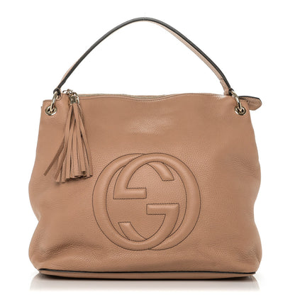 Gucci Pebbled Calfskin Large Soho Hobo Camelia 1 of 6