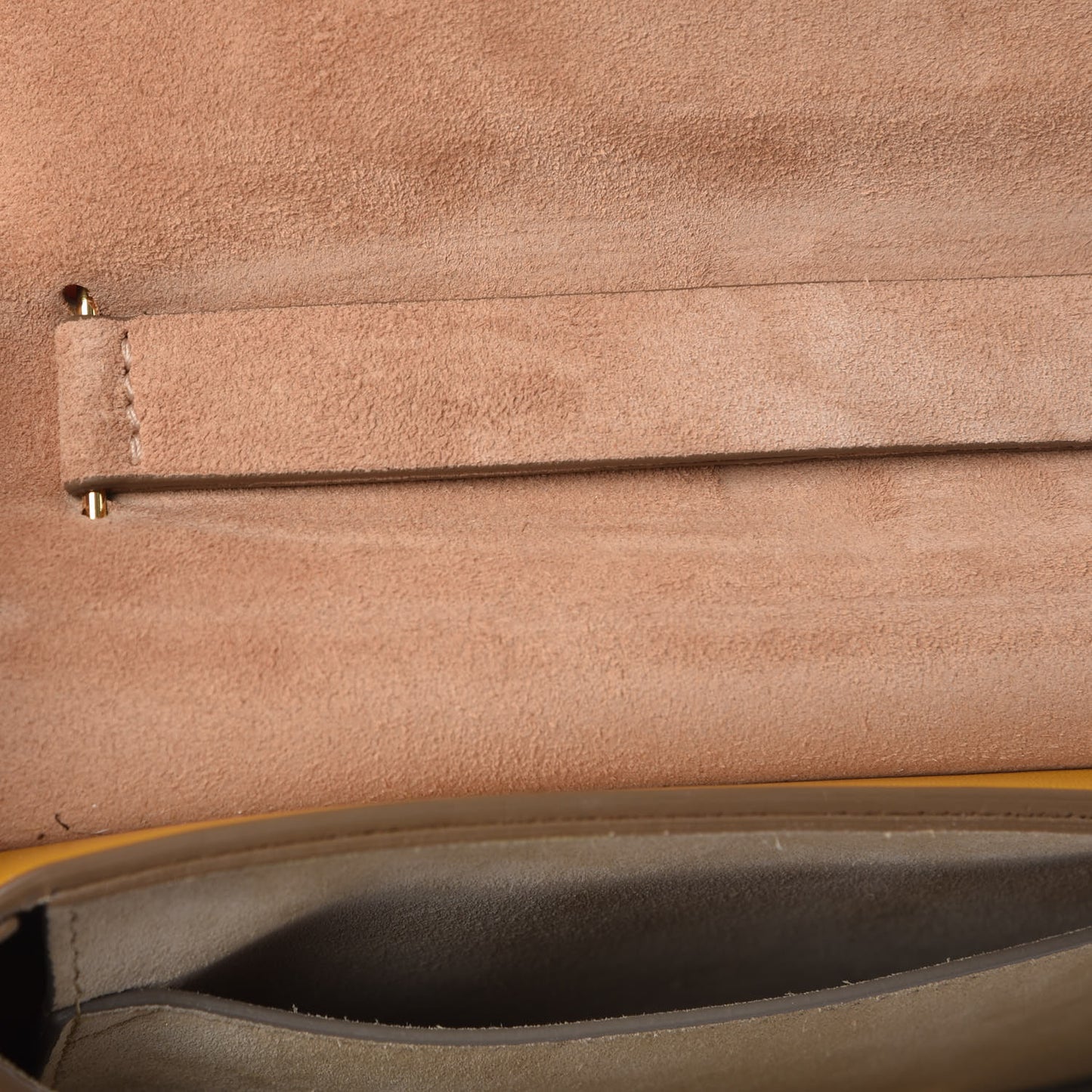Suede Smooth Calfskin Drew Shoulder Bag Wet Sand Sunflower