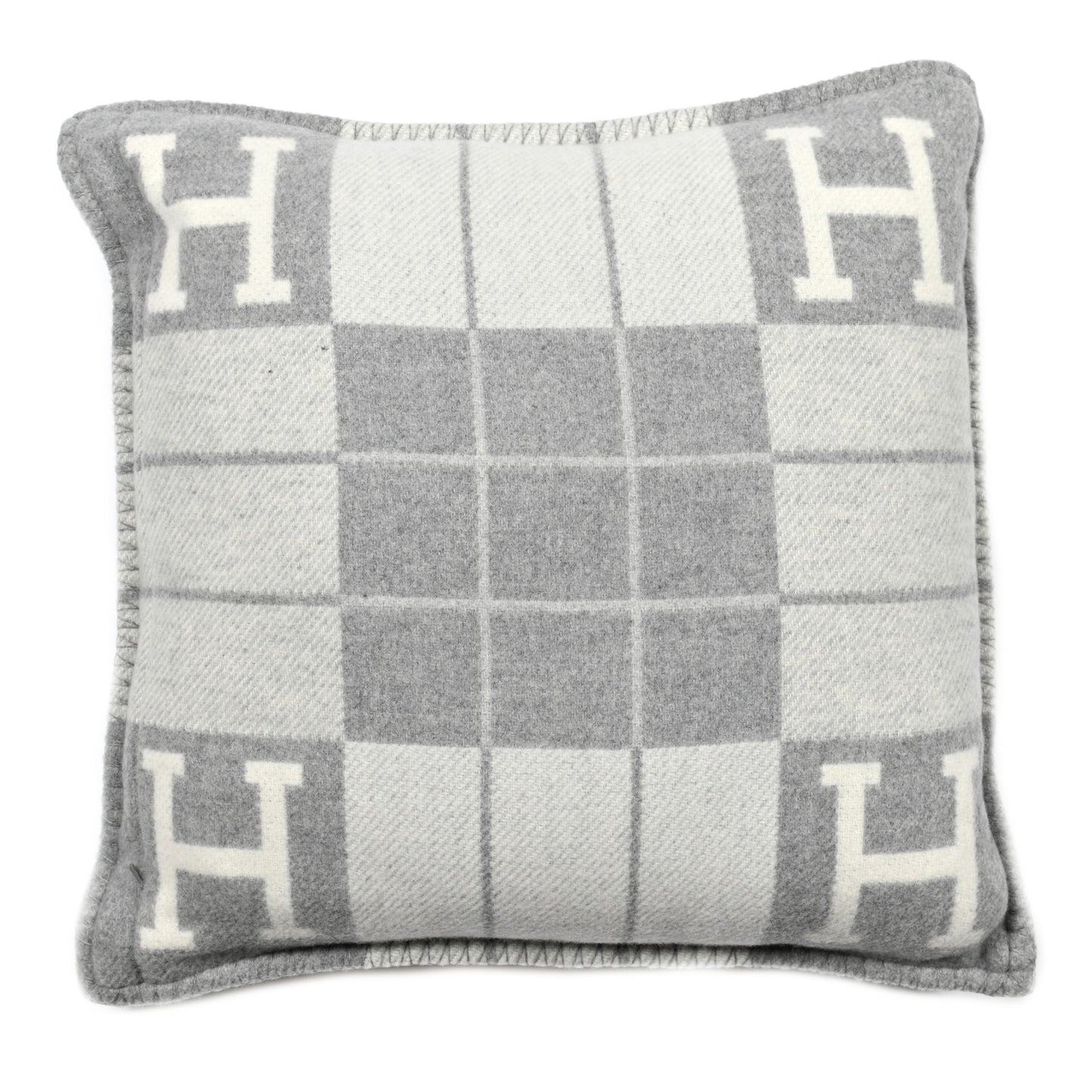 Wool Cashmere Avalon III Pillow PM Ecru Gris Clair