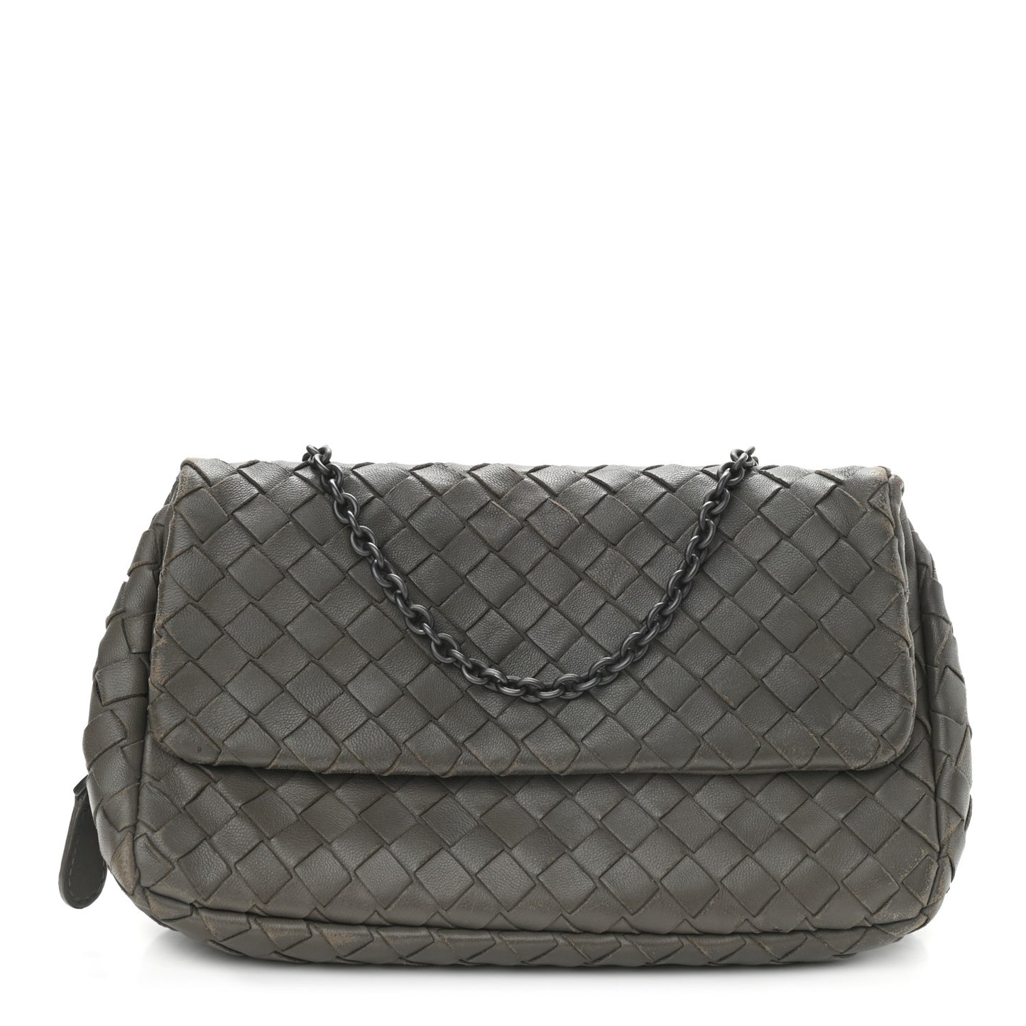 Nappa Intrecciato Mini Chain Messenger Gun Metal