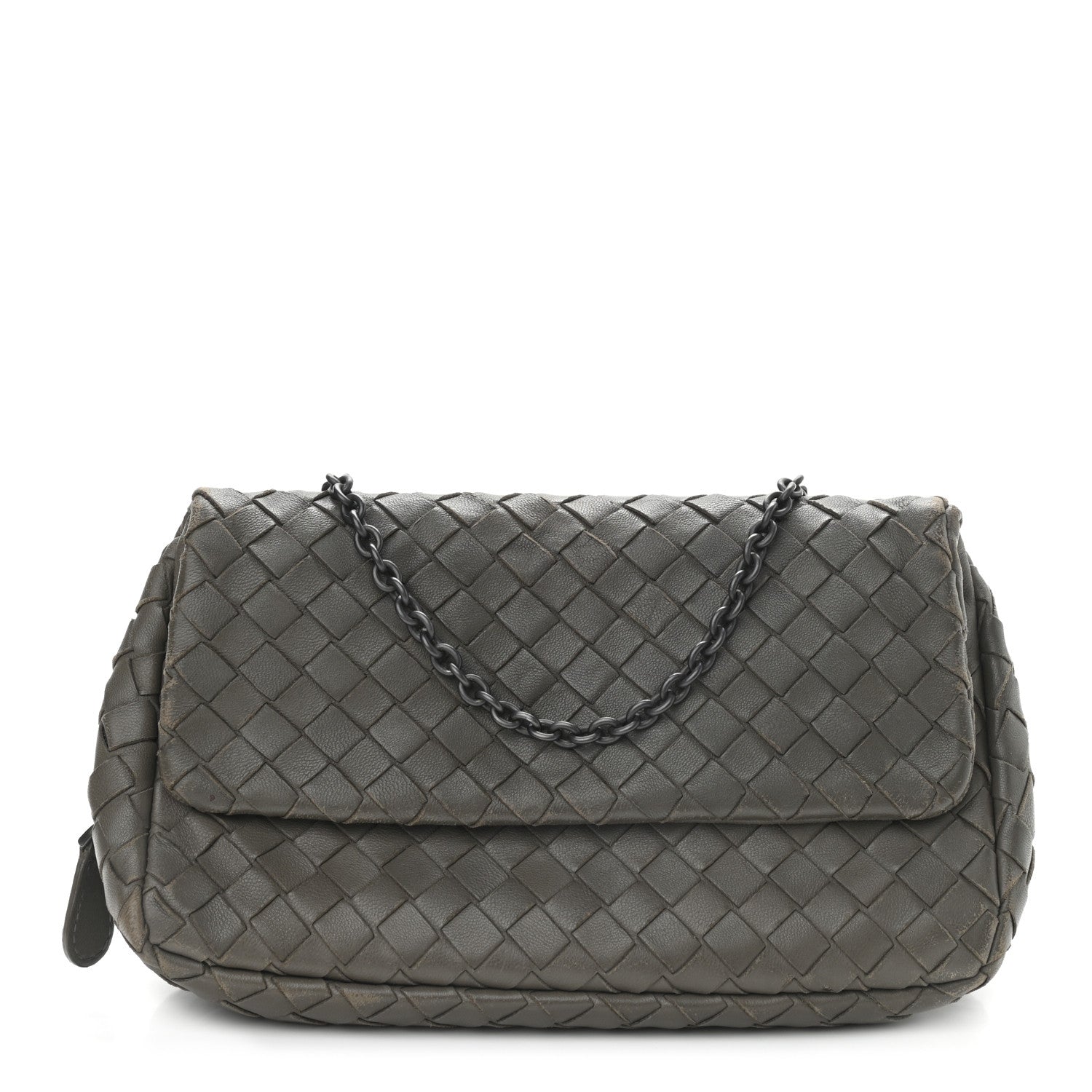 Bottega Veneta Nappa Intrecciato Mini Chain Messenger Gun Metal 1 of 9