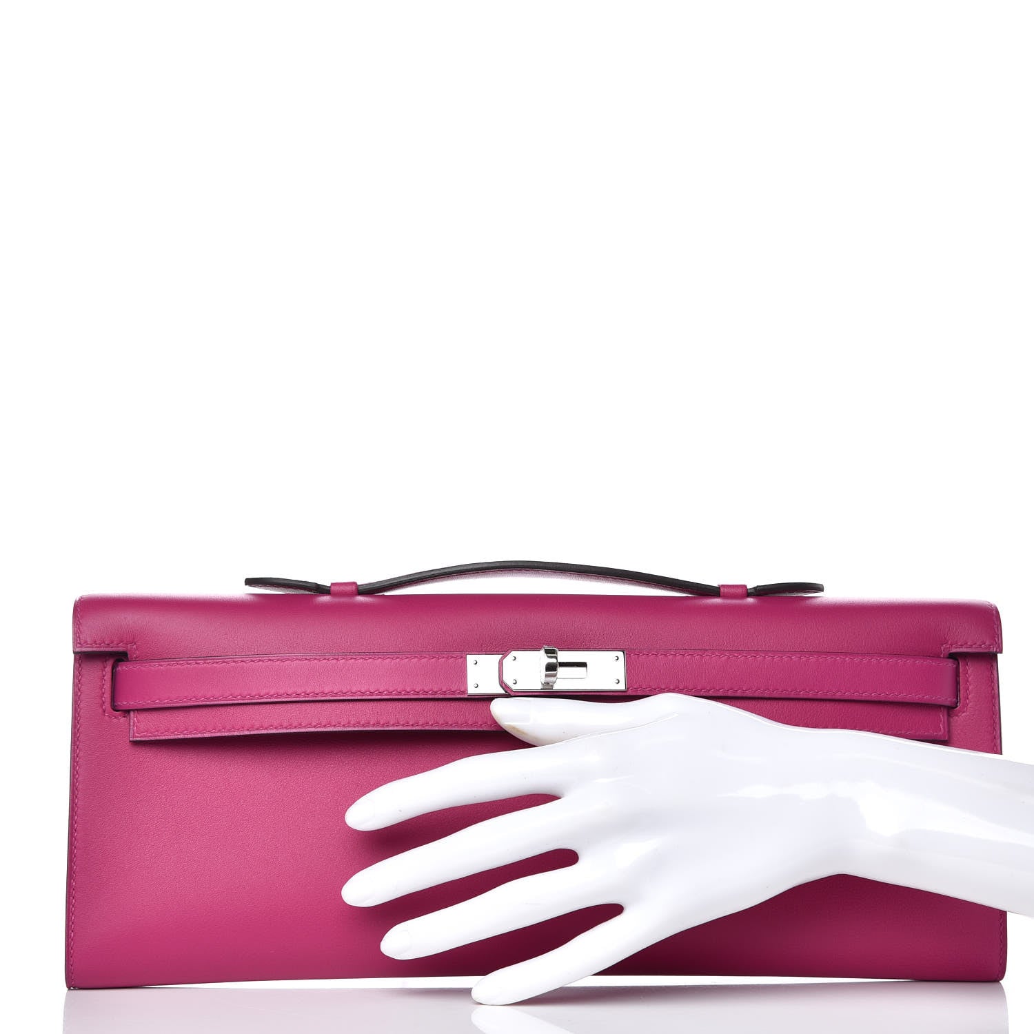 Hermes Swift Kelly Cut Clutch Pochette Rose Pourpre 2 of 22