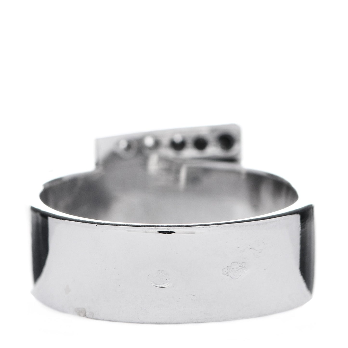 18K White Gold Diamond Buckle Ring 51 5.75