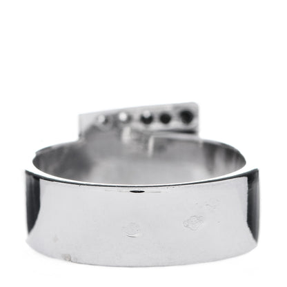 Hermes 18K White Gold Diamond Buckle Ring 51 5.75 3 of 6