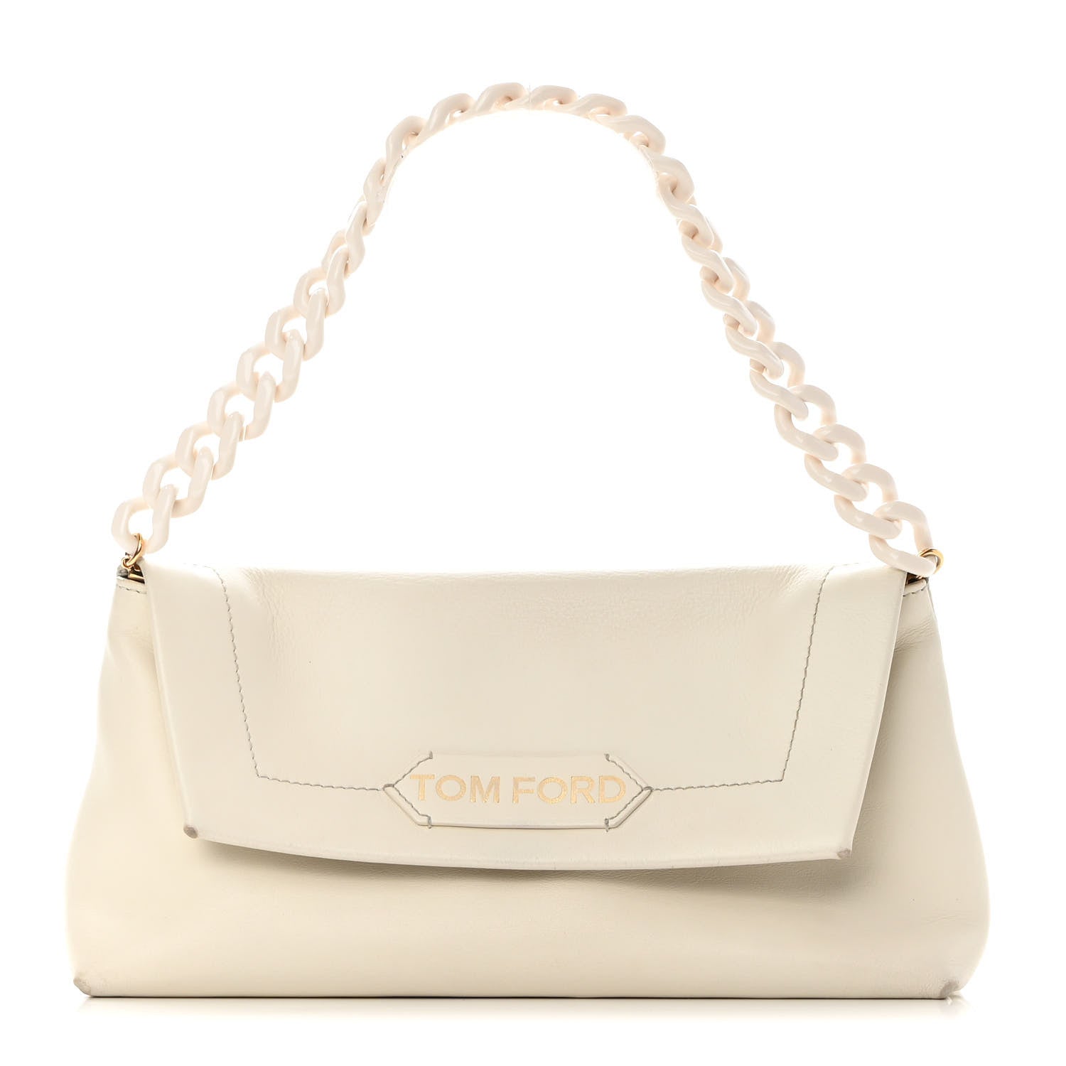 Tom Ford Calfskin Mini Label Shoulder Bag White 1 of 15