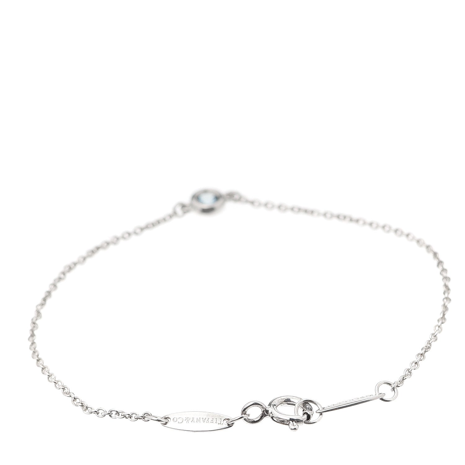 Tiffany Sterling Silver Aquamarine Elsa Peretti Color By The Yard Bracelet 3 of 6
