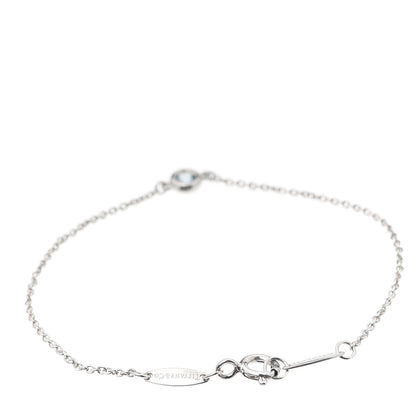 Tiffany Sterling Silver Aquamarine Elsa Peretti Color By The Yard Bracelet 3 of 6