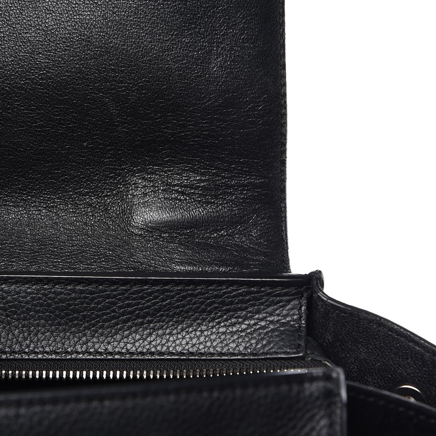 Drummed Calfskin Suede Medium Trapeze Black