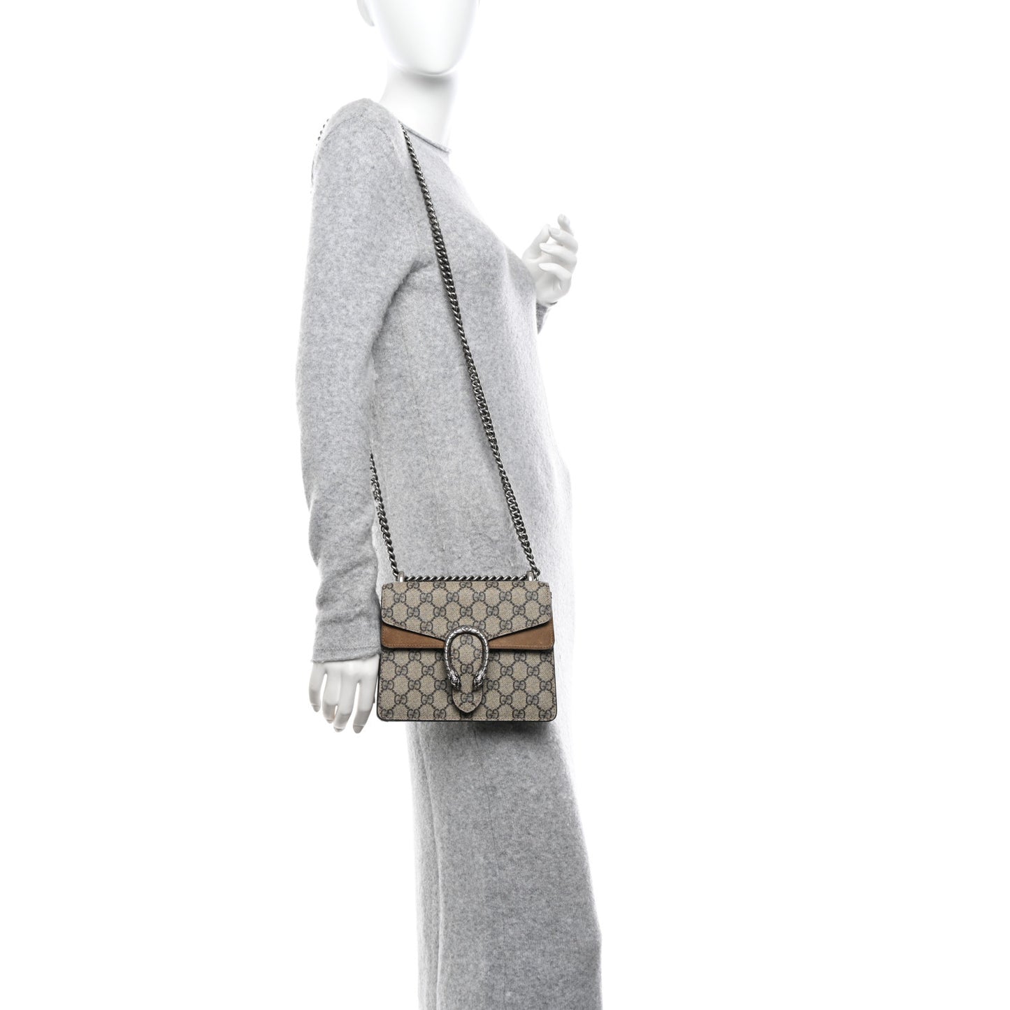 GG Supreme Monogram Mini Dionysus Shoulder Bag Taupe