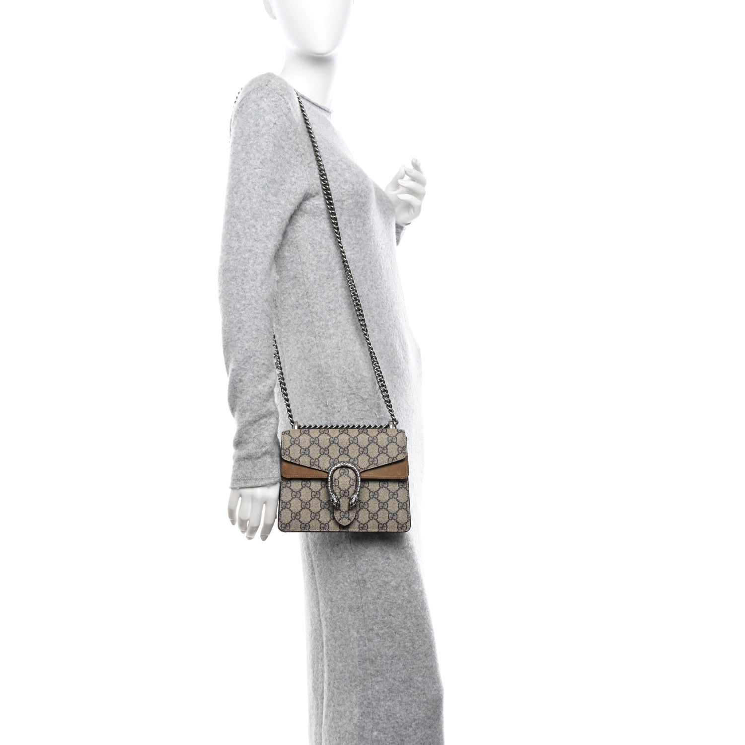 Gucci GG Supreme Monogram Mini Dionysus Shoulder Bag Taupe 2 of 12