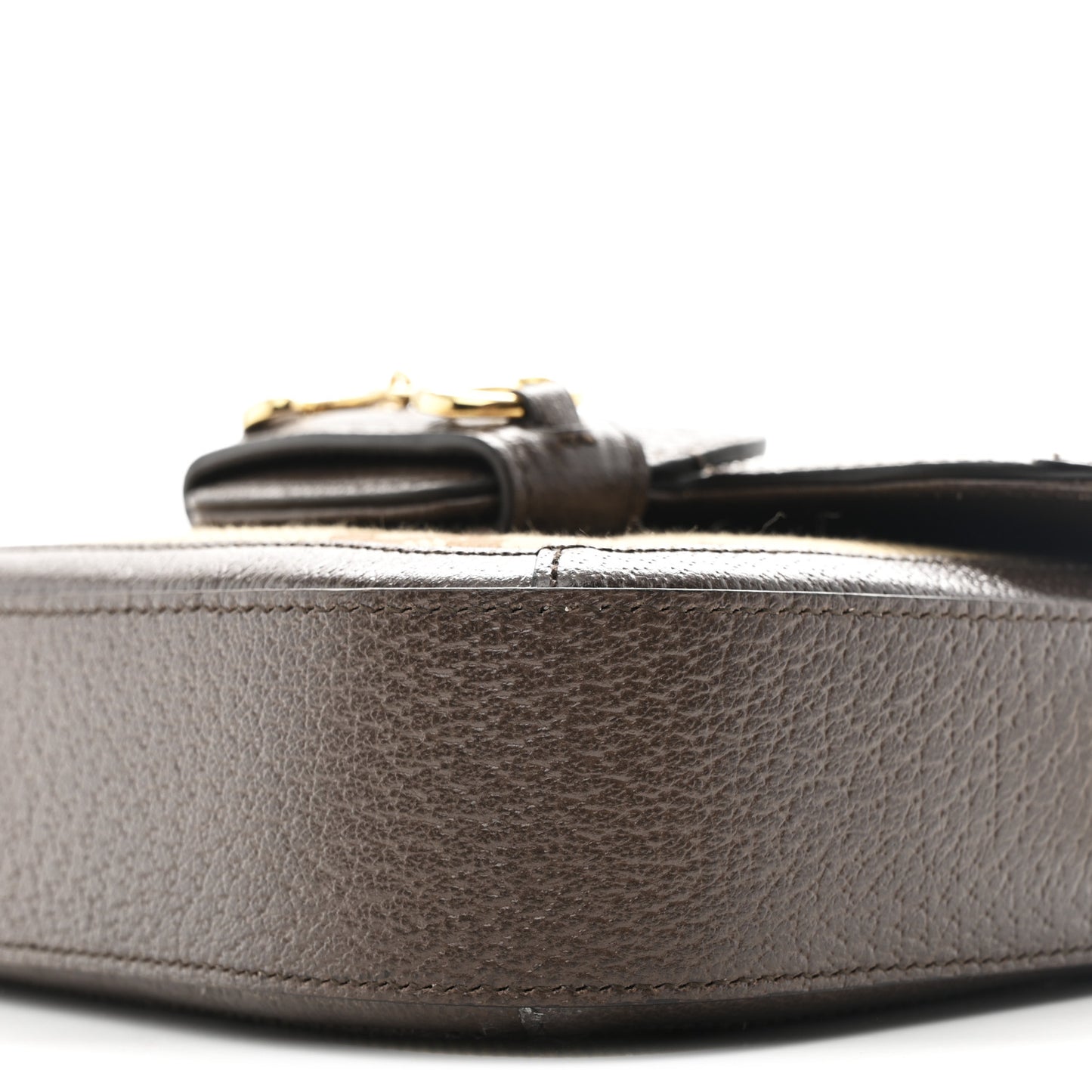 Monogram Jumbo GG Textured Dollar Calfskin Web Mini Horsebit 1955 Shoulder Bag Camel Ebony New Acero