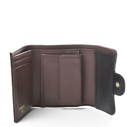 Chanel Lambskin Quilted Compact Flap Wallet Black 5 of 10
