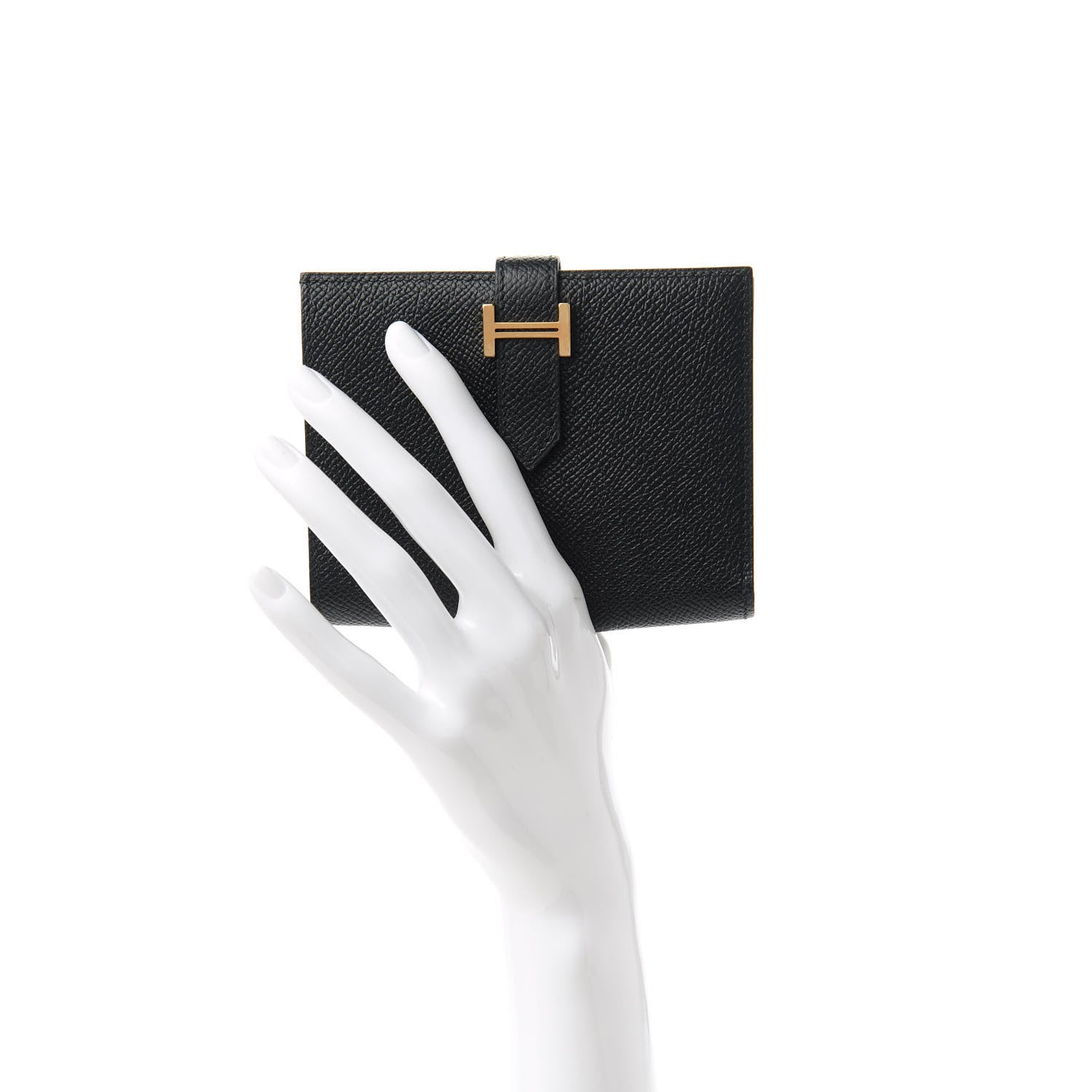 Hermes Epsom Bearn Compact Wallet Black 2 of 10