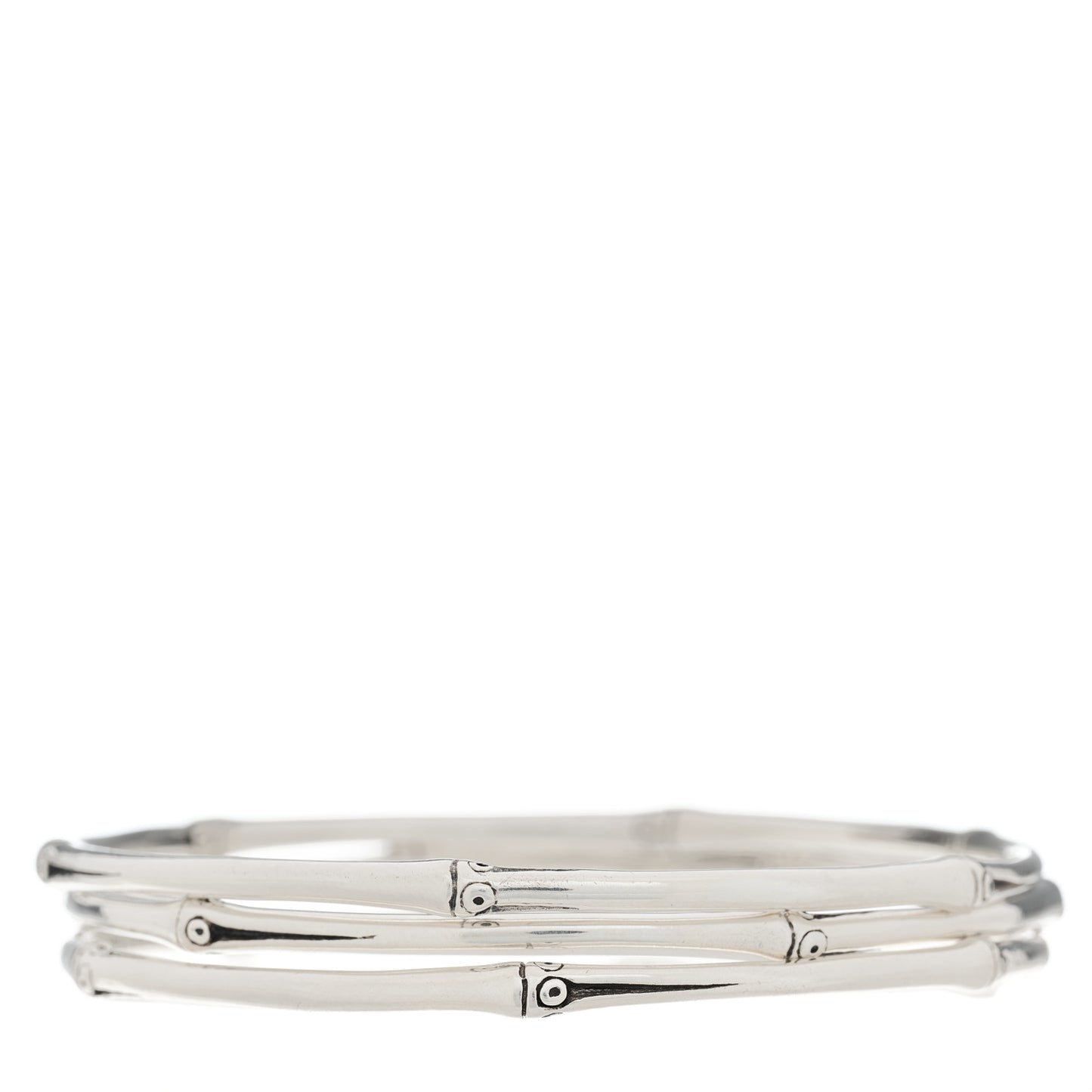 Sterling Silver Bamboo Bangle Bracelet Set of 3