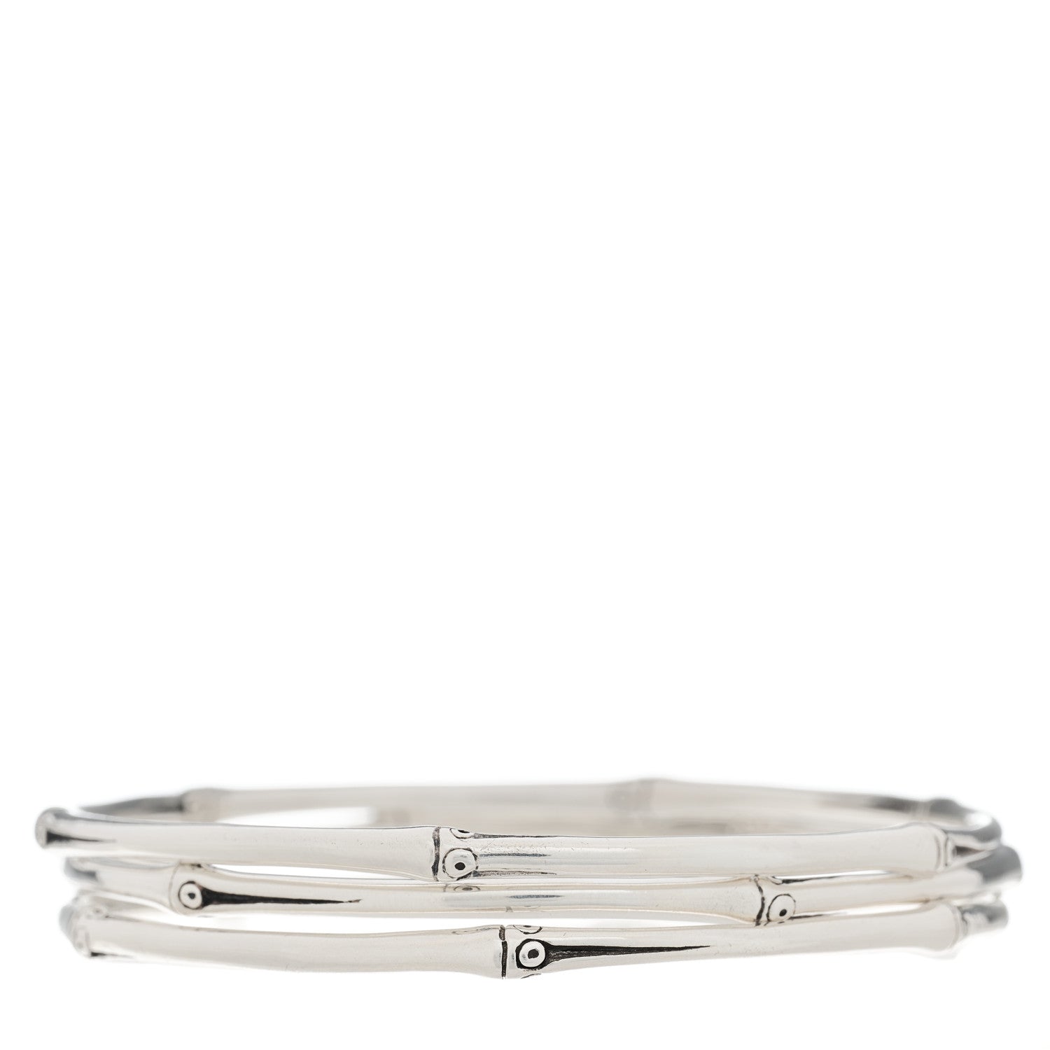 John Hardy Sterling Silver Bamboo Bangle Bracelet Set of 3 2 of 4