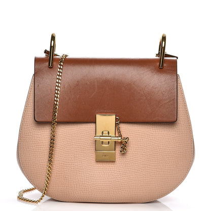 Chloe Grained Calfskin Lambskin Drew Shoulder Bag Powder Beige Caramel 1 of 6