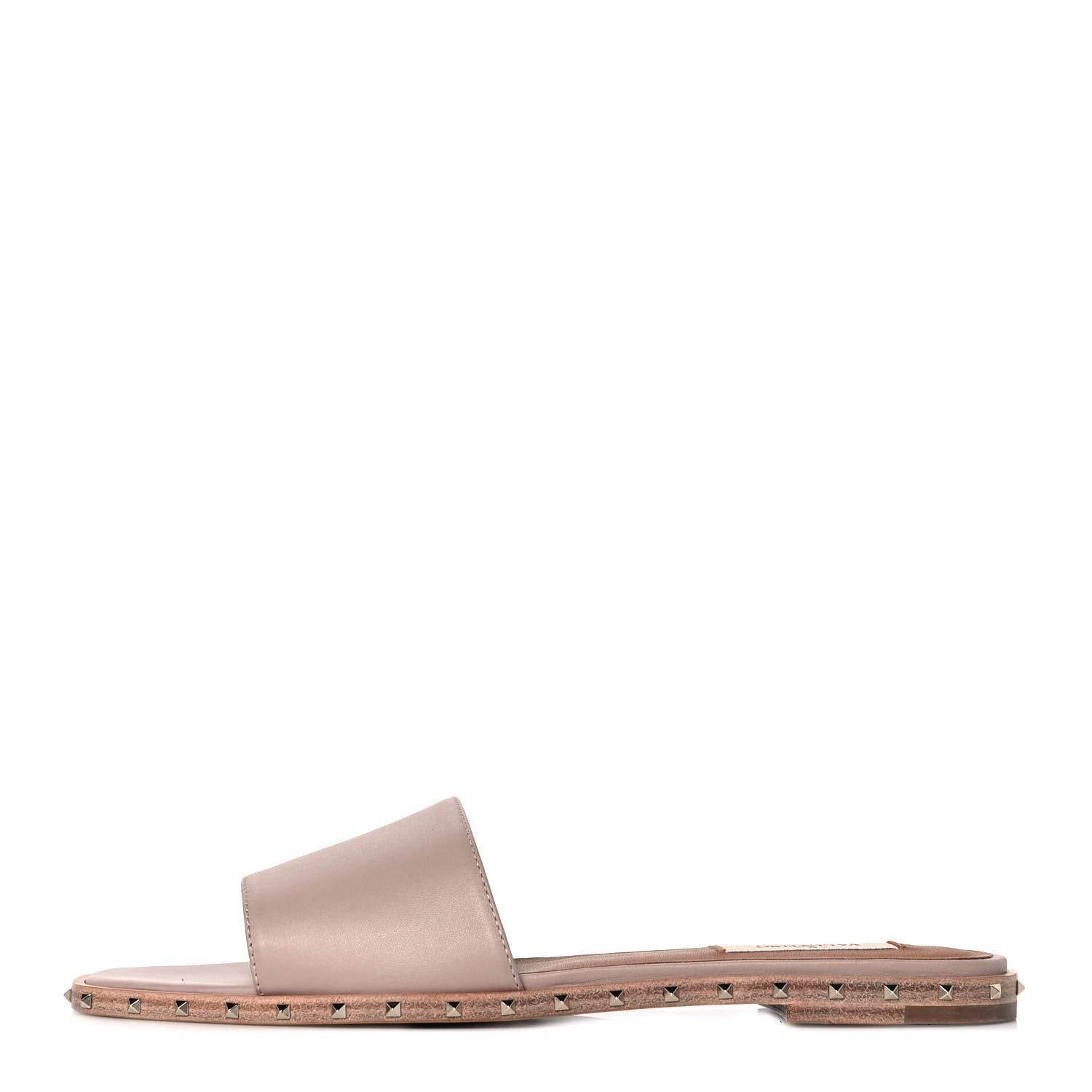 Valentino Garavani Nappa Soul Rockstud Flat Slide Sandals 39 Poudre 1 of 8