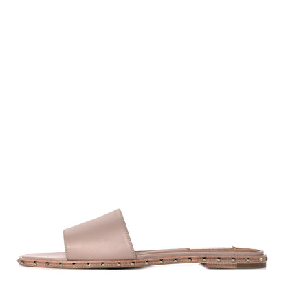 Valentino Garavani Nappa Soul Rockstud Flat Slide Sandals 39 Poudre 1 of 8