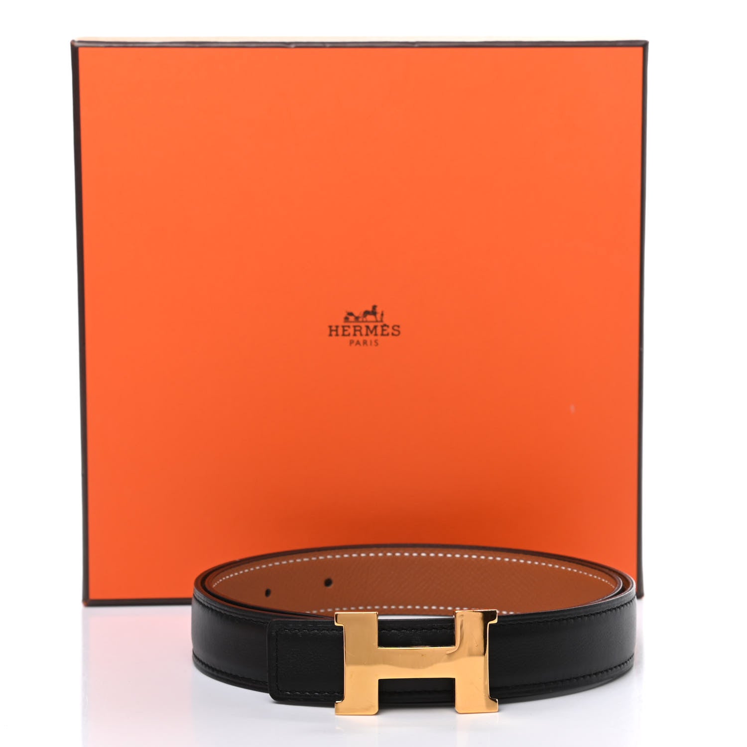 Hermes Swift Epsom 24mm Mini Constance H Belt 70 Black Gold 6 of 6