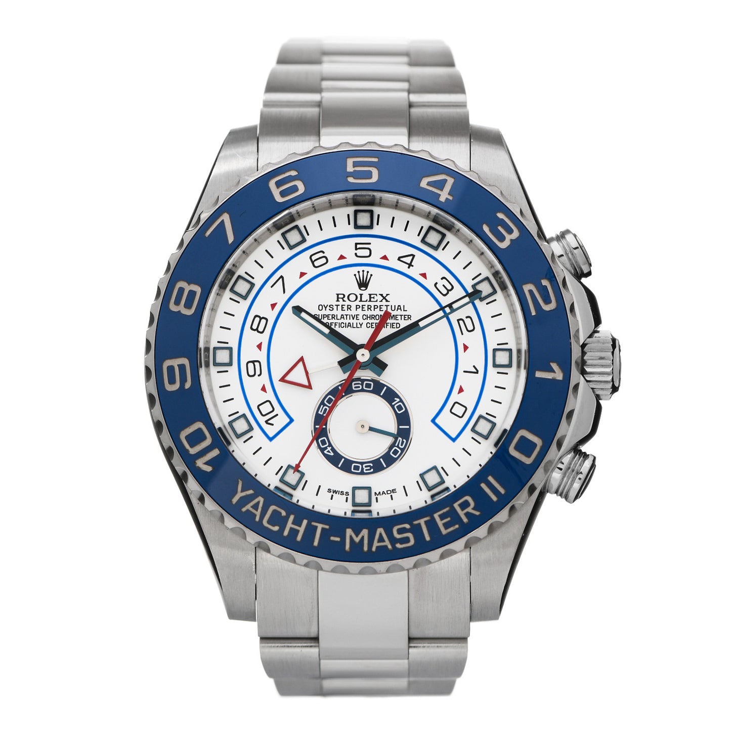 Stainless Steel 44mm Oyster Perpetual Date Yacht-Master II Watch White 116680