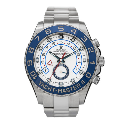 Rolex Stainless Steel 44mm Oyster Perpetual Date Yacht-Master II Watch White 116680 1 of 4