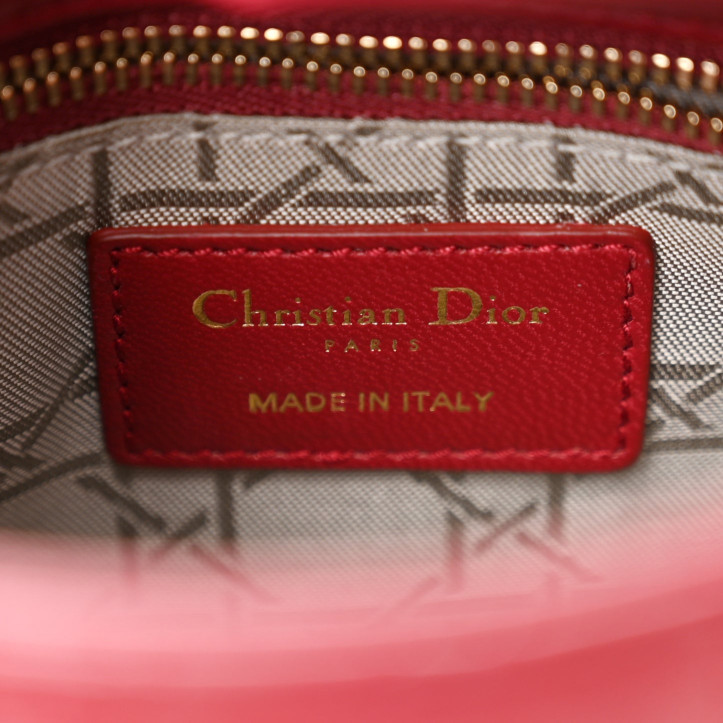 Lambskin Cannage Mini Lady Dior Red