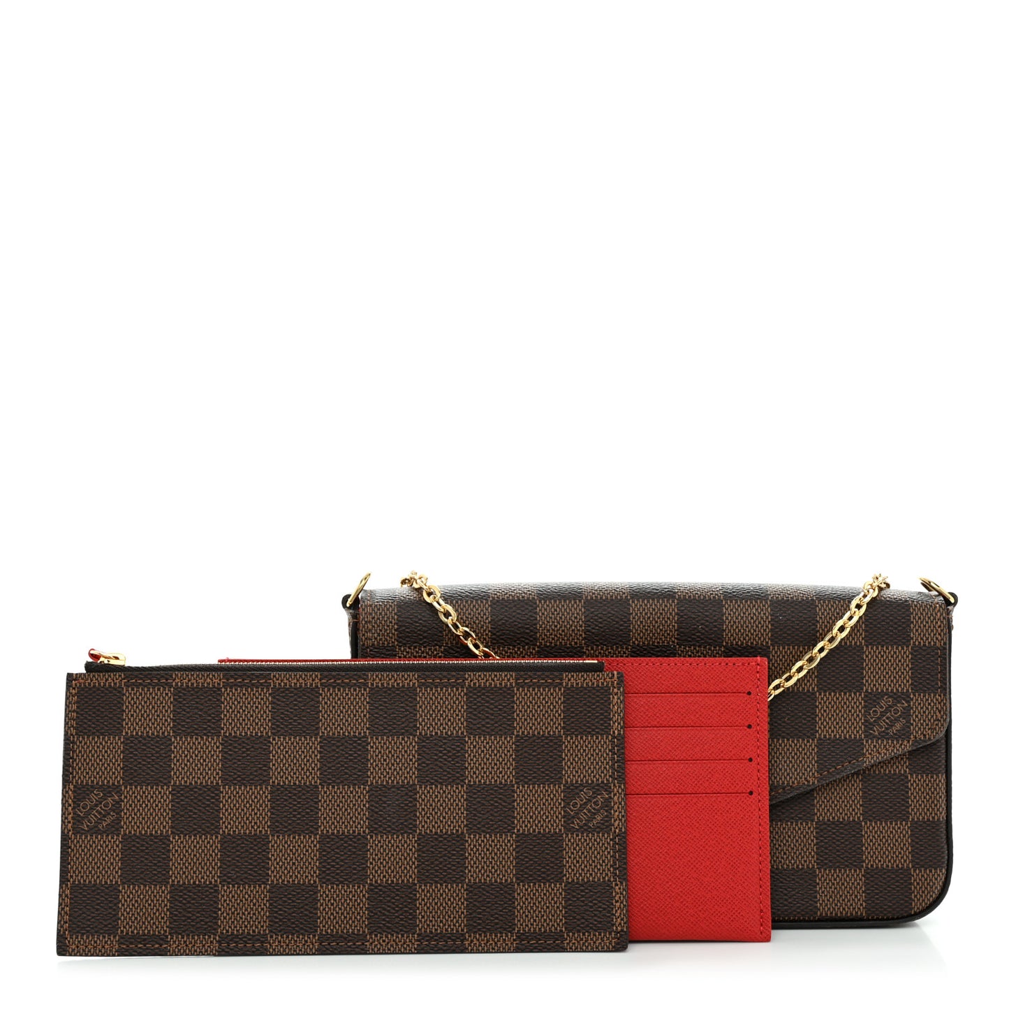 Damier Ebene Pochette Felicie Chain Wallet
