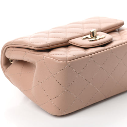 Chanel Lambskin Quilted Mini Square Flap Beige 9 of 10