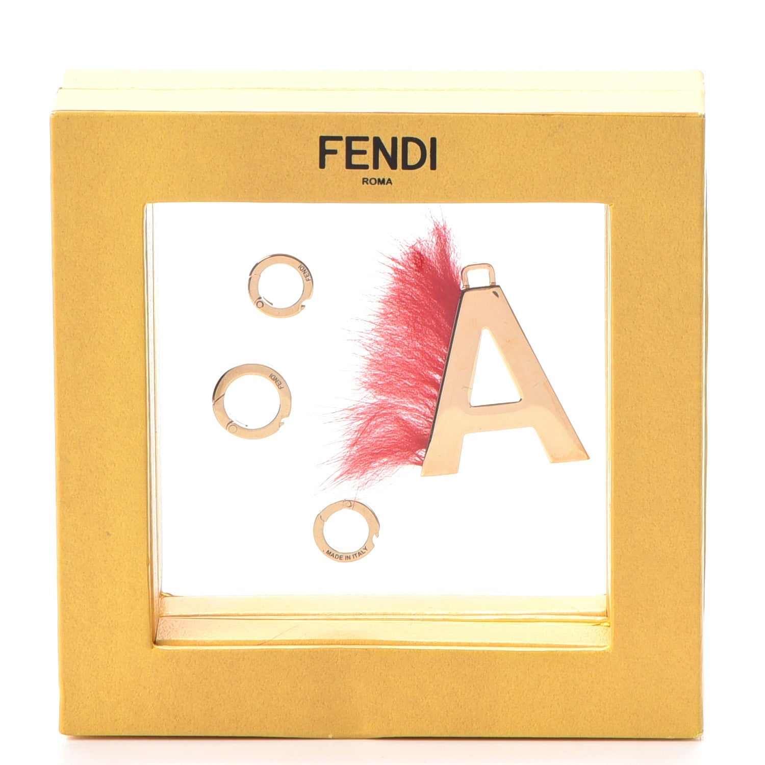 Fendi Mink Fur A ABClick Bag Charm Red 6 of 6