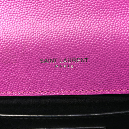 Saint Laurent Grain De Poudre Medium Monogram Kate Satchel Dark Grape 6 of 10