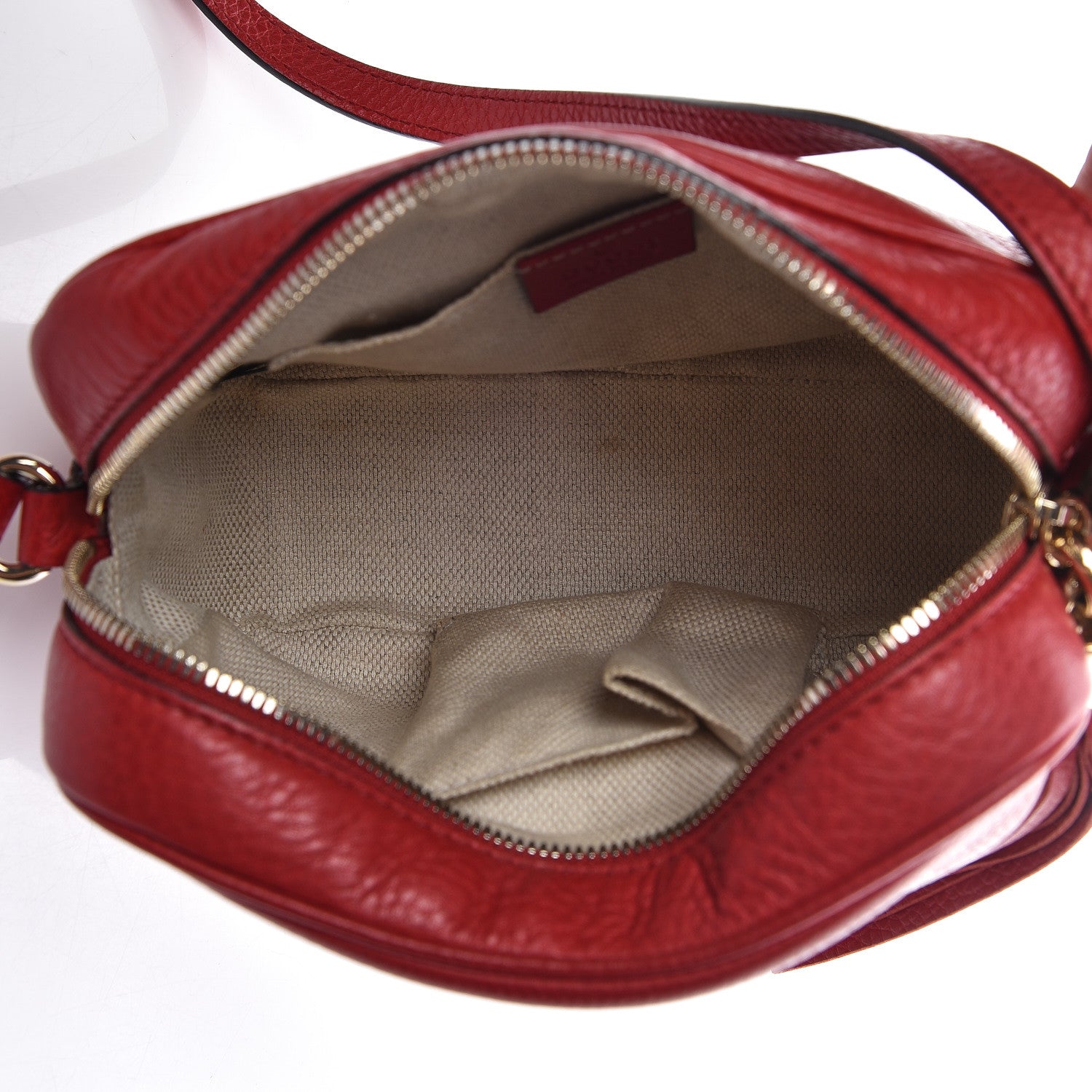 Gucci Pebbled Calfskin Small Soho Disco Bag Tabasco Red 9 of 17