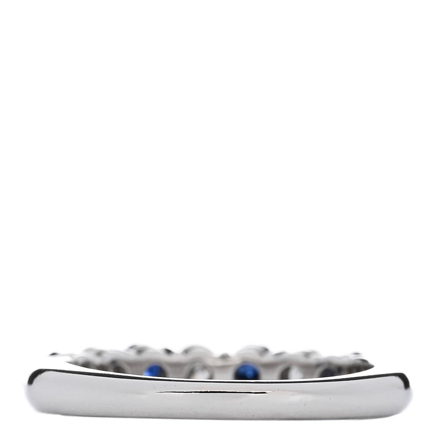 Platinum Diamond Blue Sapphire Embrace Half Circle Ring 49 5