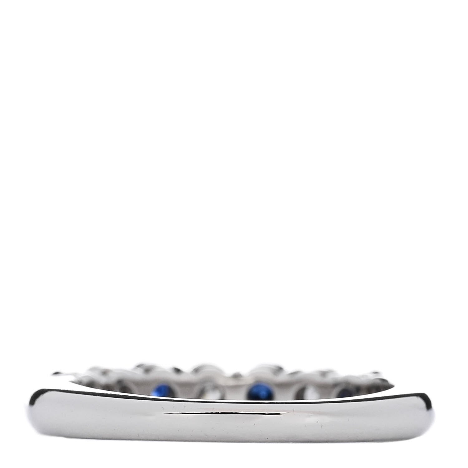 Tiffany Platinum Diamond Blue Sapphire Embrace Half Circle Ring 49 5 3 of 5