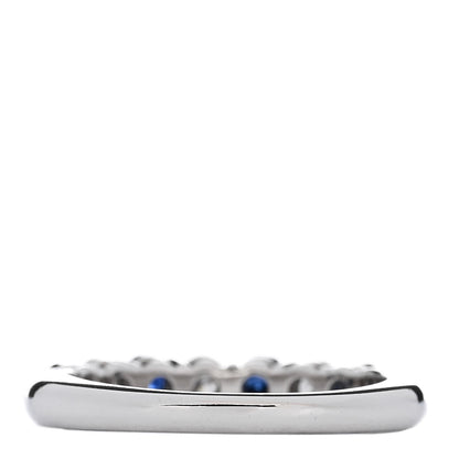 Tiffany Platinum Diamond Blue Sapphire Embrace Half Circle Ring 49 5 3 of 5