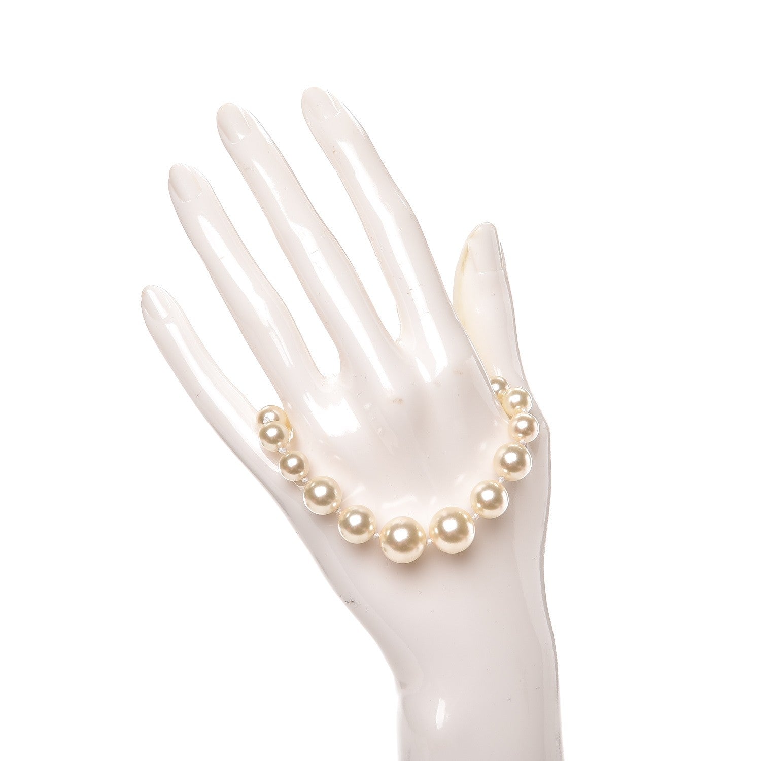 Chanel Pearl Baguette Crystal CC Bracelet Gold 2 of 5