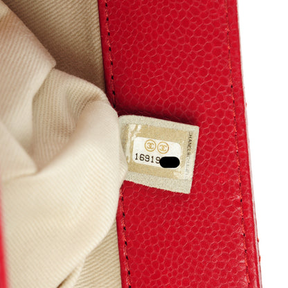 Chanel Caviar Quilted Large CC Clutch Red 6 of 7