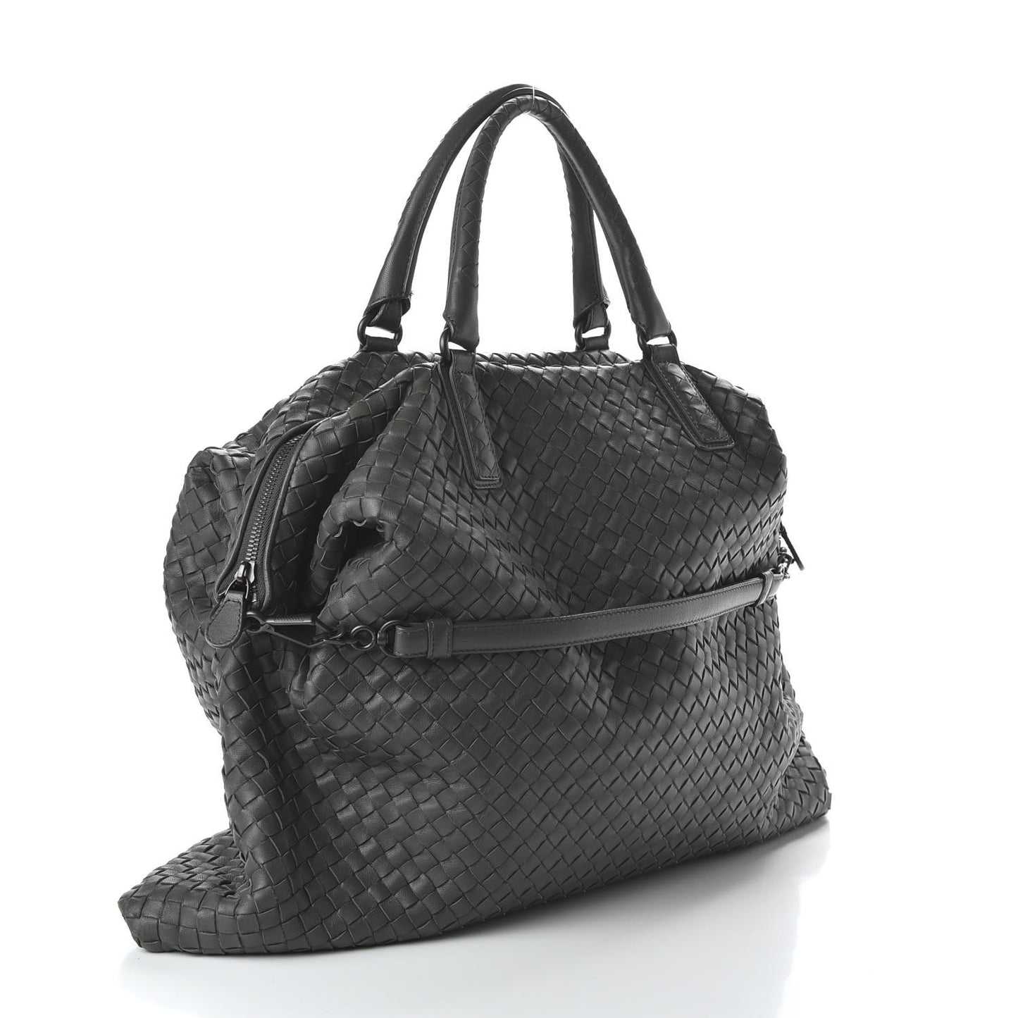 Nappa Intrecciato Maxi Convertible Tote Grey
