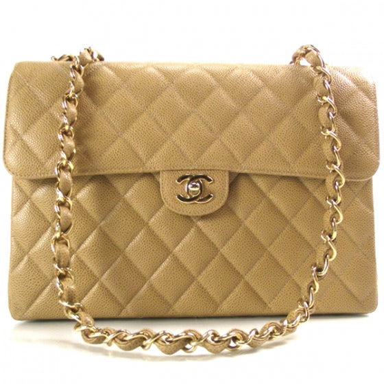 Chanel Caviar Jumbo Classic Flap Beige 1 of 10