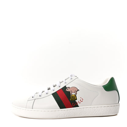 Gucci Calfskin Web Embroidered Womens Ace Sneakers 40 White 1 of 9