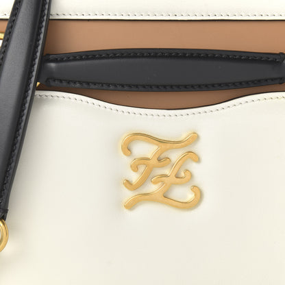 Fendi Vitello Glacier Karligraphy Pocket Shoulder Bag White Ice Black 9 of 9