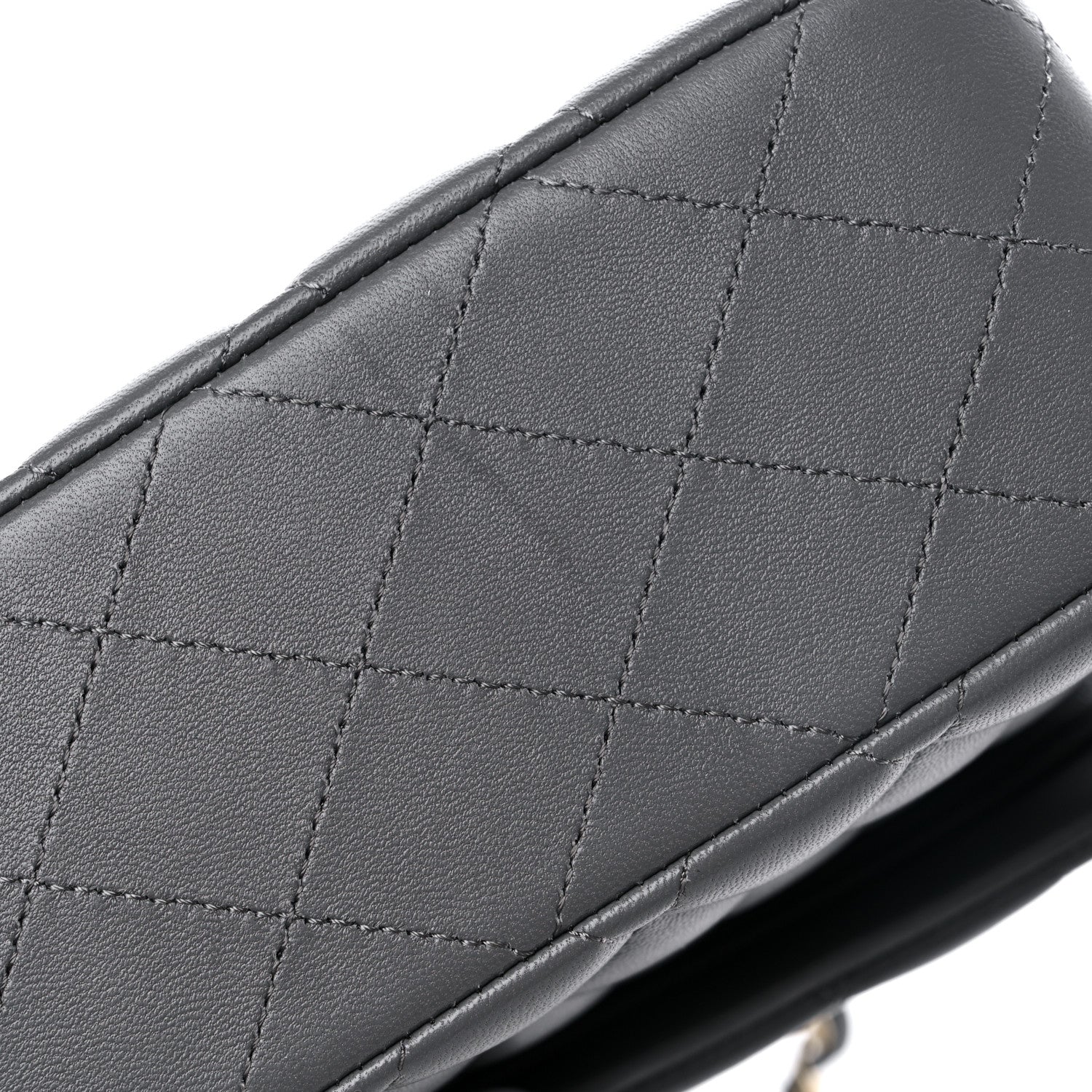 Chanel Lambskin Quilted Medium Double Flap Dark Grey 11 of 11