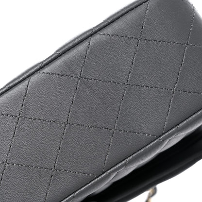 Chanel Lambskin Quilted Medium Double Flap Dark Grey 11 of 11