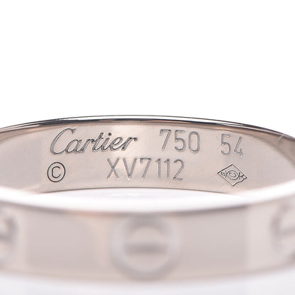 Cartier 18K White Gold 3.5mm LOVE Wedding Band Ring 54 6.75 4 of 5