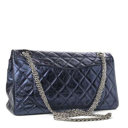 Chanel Metallic Aged Calfskin Quilted 2.55 Reissue 228 Flap Blue 2 of 8
