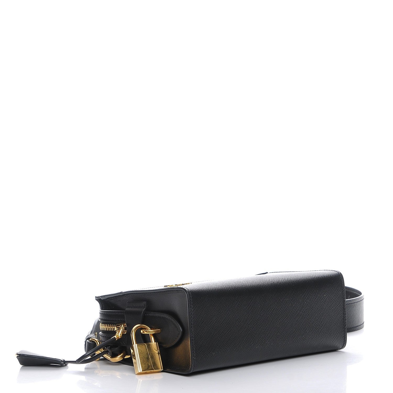 Prada Saffiano Esplanade Crossbody Bag Nero Black 208859