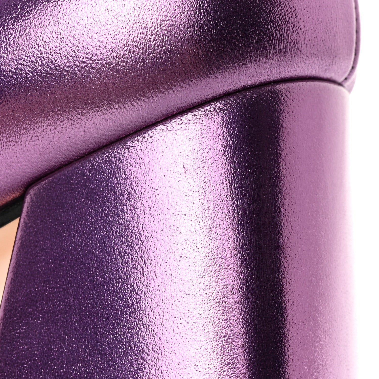 Gucci Metallic Nappa Horsebit Cross Strap 95mm Sandals 38.5 Violet 14 of 19